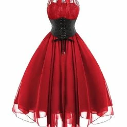 Backless Chiffon Retro Dress