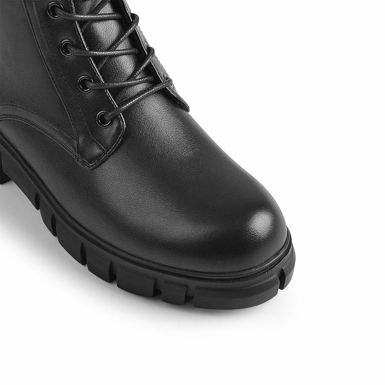 Genuine Lace Up Multiple Buckle Boots - Image 3