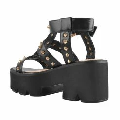 Gold Rivet Gladiator Platform Sandals