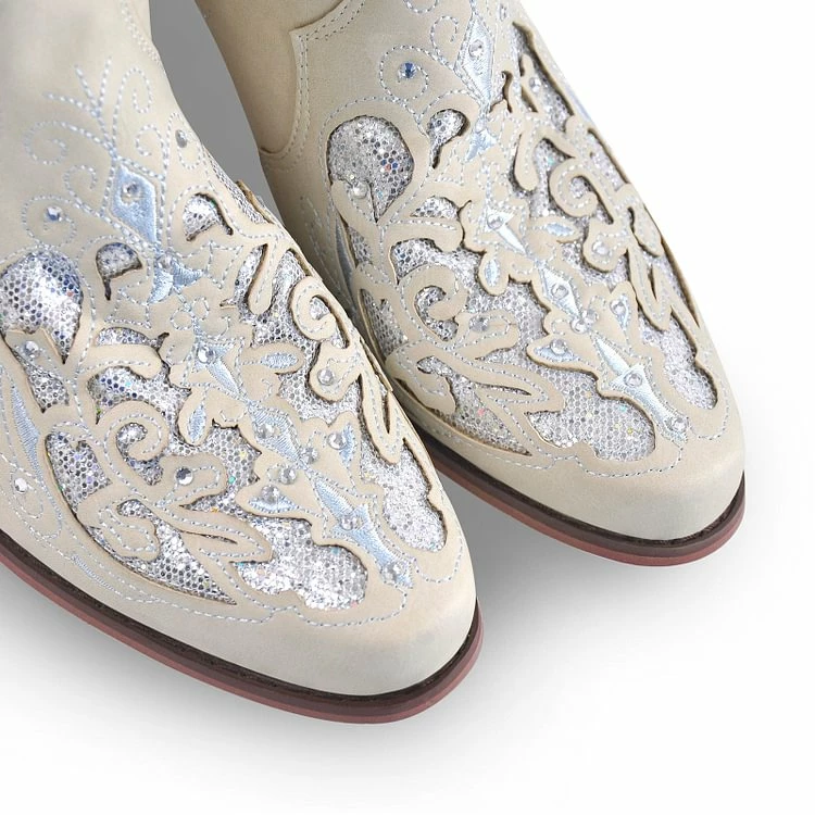 Western Round Up Hollow Rhinestone Boots - Image 3