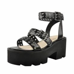 Platform Wedge Double Buckle Sandals