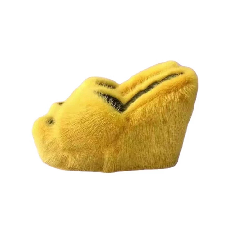 Leisure Wedge Colorful Furry Sandals - Image 2