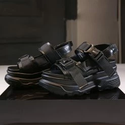 Slippers Double Buckles Flats Sandals