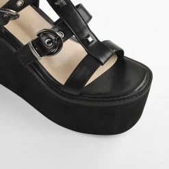 Wedge Platform Multiple Buckle Sandals
