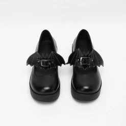 Bat Buckle Strap Round Toe Platform Mary Jane