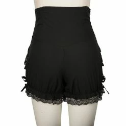 Lace Paneled Shirred Layered Shorts