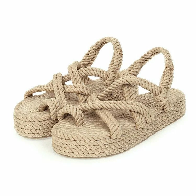 Braided Rope Flat Sandals - Image 8
