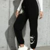 Elastic Waistband Rubber Print Pencil Pants