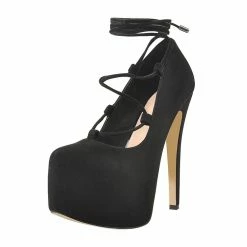 Lace Up Ankle Strap Platform Pumps