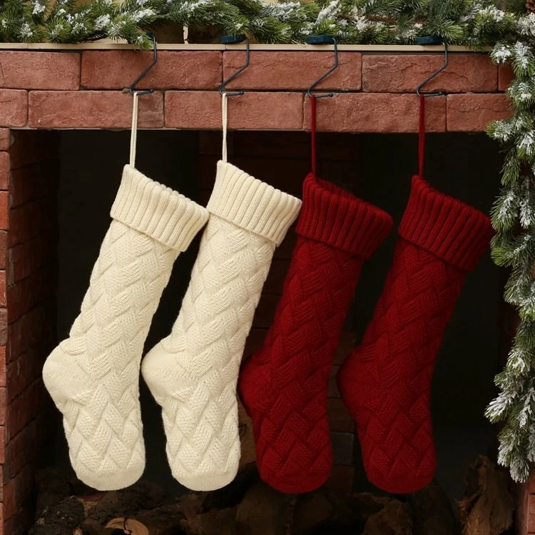 Classic Style Christmas Knit Stockings Gift Bag - Image 3