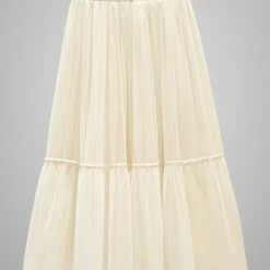 Vintage Folds High Rise Long Mesh Skirt
