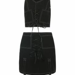 Denim Solid Color Lace Up Streamers Decoration Industrial Sets