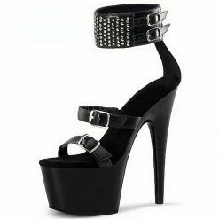 Sexy Rhinestone Shiny High Heel Ankle Straps Platform Sandals