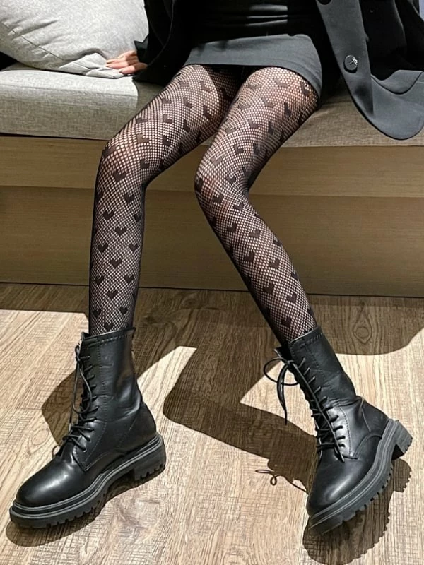 Sexy Sweet Heart Pattern Party Fishnet Tights - Image 2