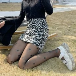 Heart Pattern Sexy Tights