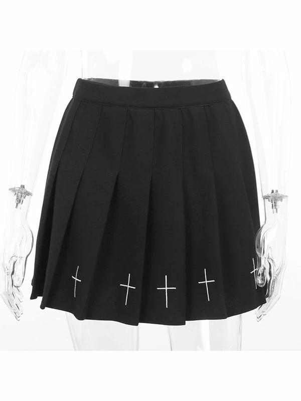 Dark Angel Pleated Gothic Skirts With Lining - Image 7