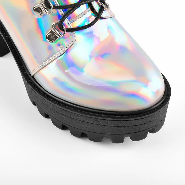 Multicolor Ankle Strap Plaform Booties - Image 2