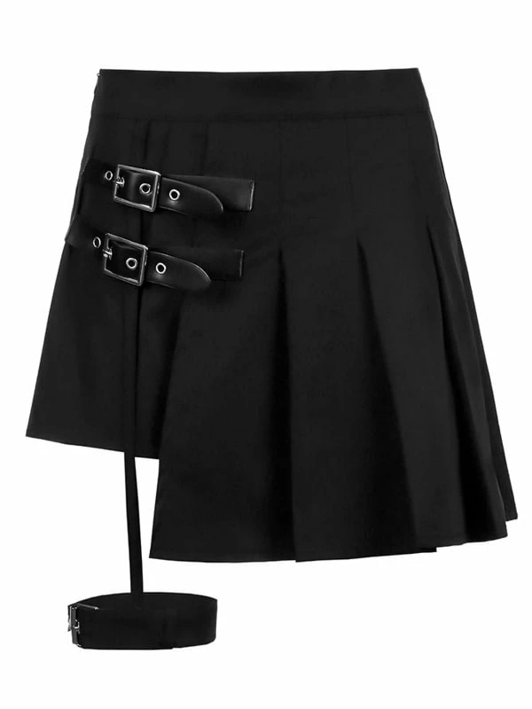 Goth Paneled Foot Ring Pleated Skirts - Image 14