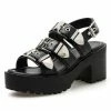Buckle Block Heels Platform Sandals