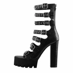 Ankle Strap Rivets Buckle Platform Sandals