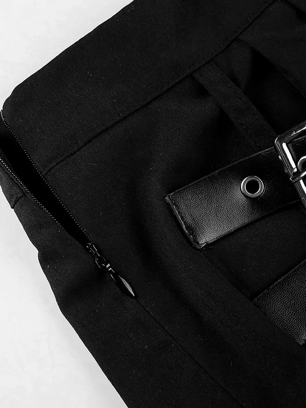 Goth Paneled Foot Ring Pleated Skirts - Image 11