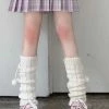 JK Style Braid Solid Color Knitted Leg Warmer