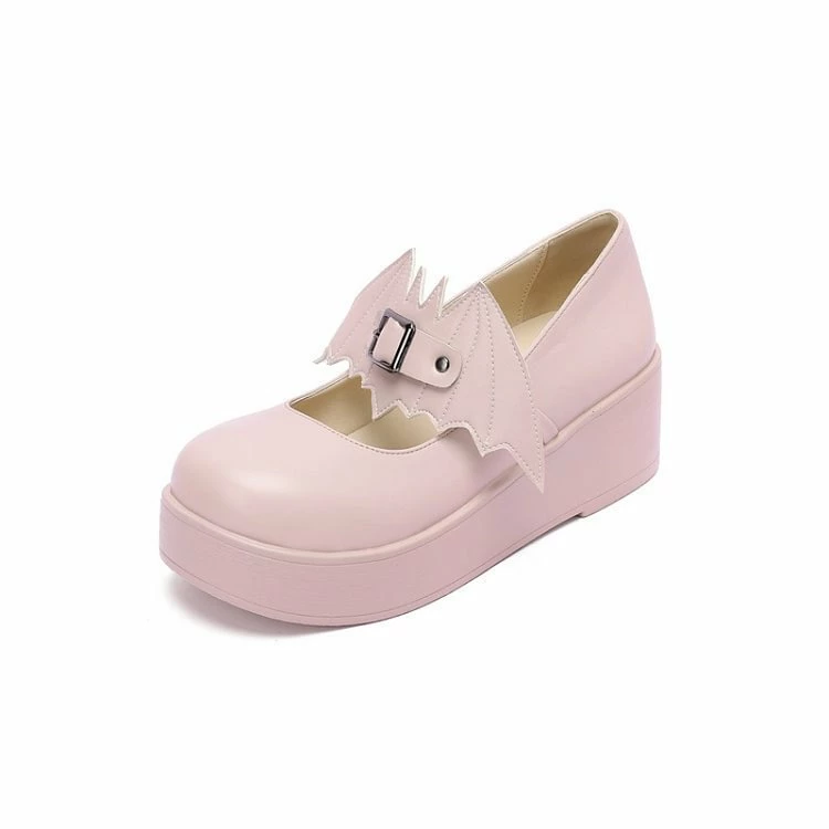 Bat Buckle Strap Round Toe Platform Mary Jane - Image 5