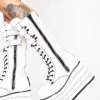 Punk Lace Up Platform PU Wedge Fringe Rivet Boots