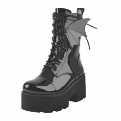 Platform Lace Up Wing Boots