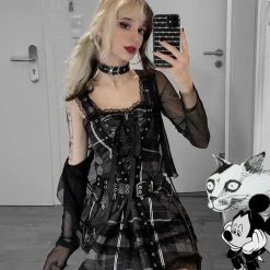 Medieval Gothic Punk Lace Up Dress