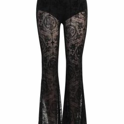 Elegant Velvet Paneled See Through Flare