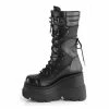 Punk Platform Lace Up Buckle Strap Zipper Knee High Boots