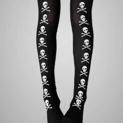Statement Sexy Skull Printed Slim Stocking