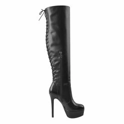 Over The Knee Lace Up Solid Boots