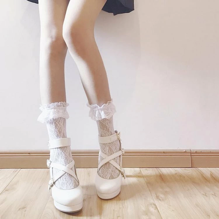 Janpaness Style Sweet Vintage Lace Lolita Socks - Image 3