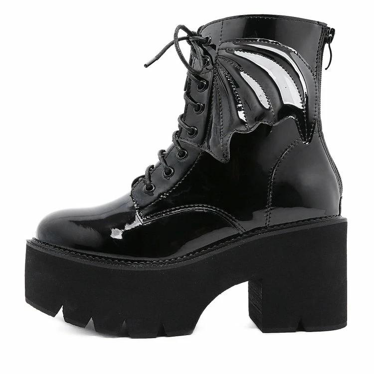 Angel Wing Ankle Chunky Boots - Image 4
