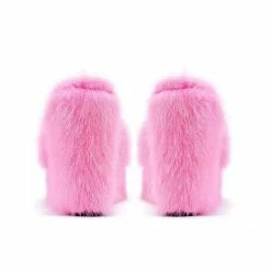 Leisure Wedge Colorful Furry Sandals
