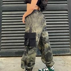 Cool Camouflage Multi-pockets Drawstring Loose Ankle Banded Pants