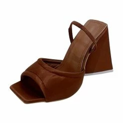 Novelty Colorful Chunky Heel Peep Toe Sandals