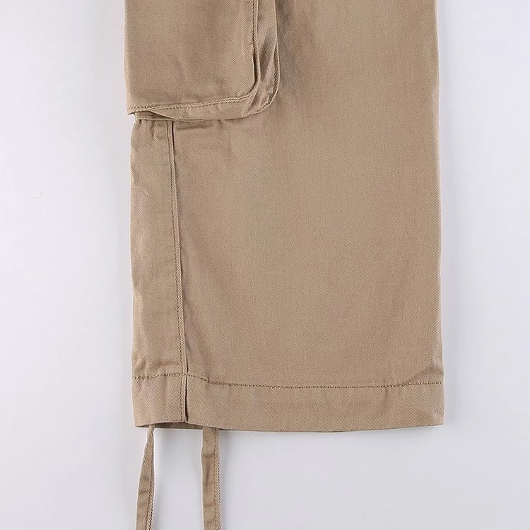 Hip-pop Statement Pockets Ankle Drawstring Low Rise Industrial Pants - Image 10