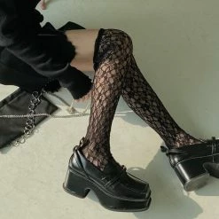 Sweet Lolita Style Basic Design Knee High Lace Stockings