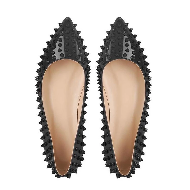 Black Rivets Flat Pumps - Image 3