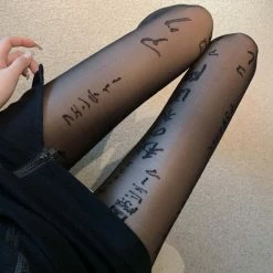 Sexy Slim Letter-printing Thin Tights