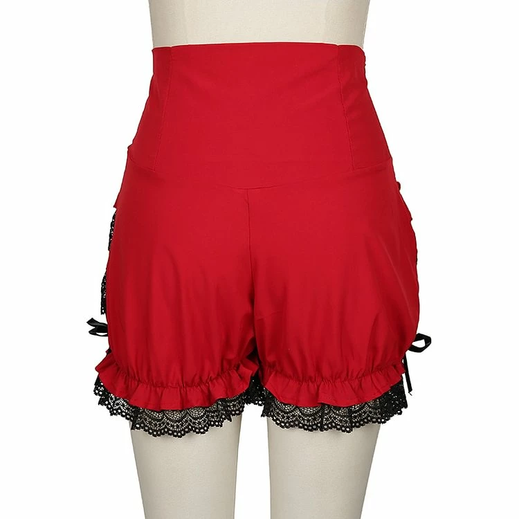 Lace Paneled Shirred Layered Shorts - Image 3