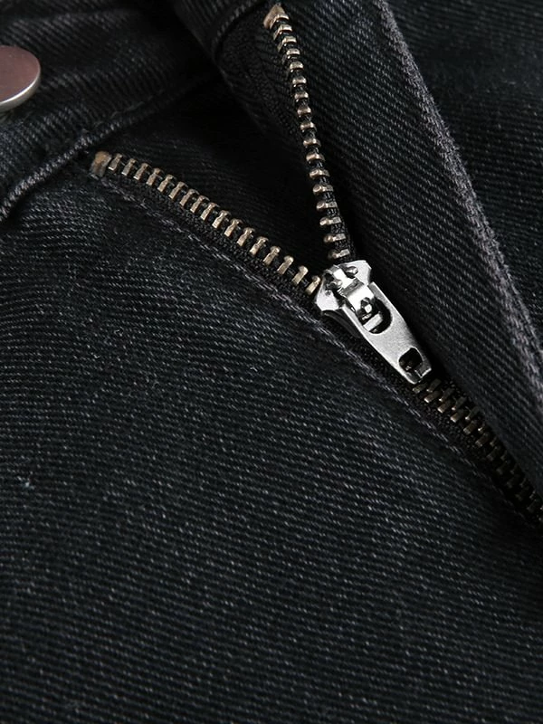 Pleated Side Pockets Denim Jeans Skirts - Image 7