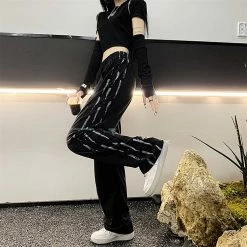 Statement Tie-dyed Color Block Straight Pants