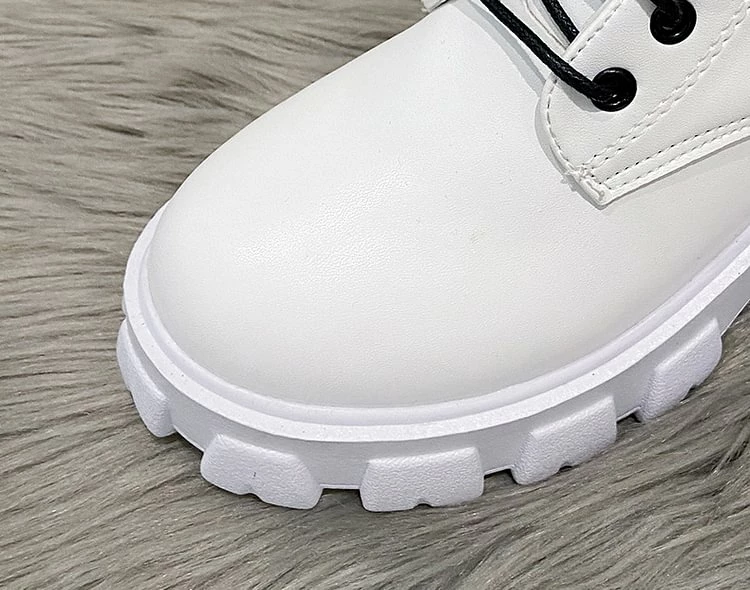 Knight's Style Buckle Straps Zipper Round Toe Boots - Image 5