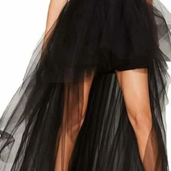 Vintage Irregular Paneled Mesh Ball Gown Skirt