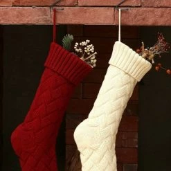 Classic Style Christmas Knit Stockings Gift Bag