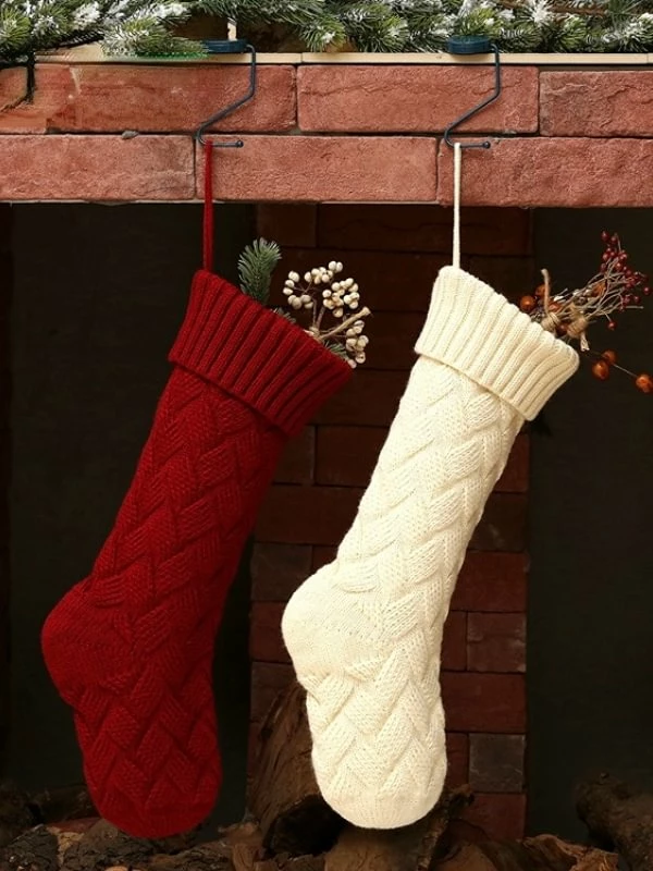 Classic Style Christmas Knit Stockings Gift Bag